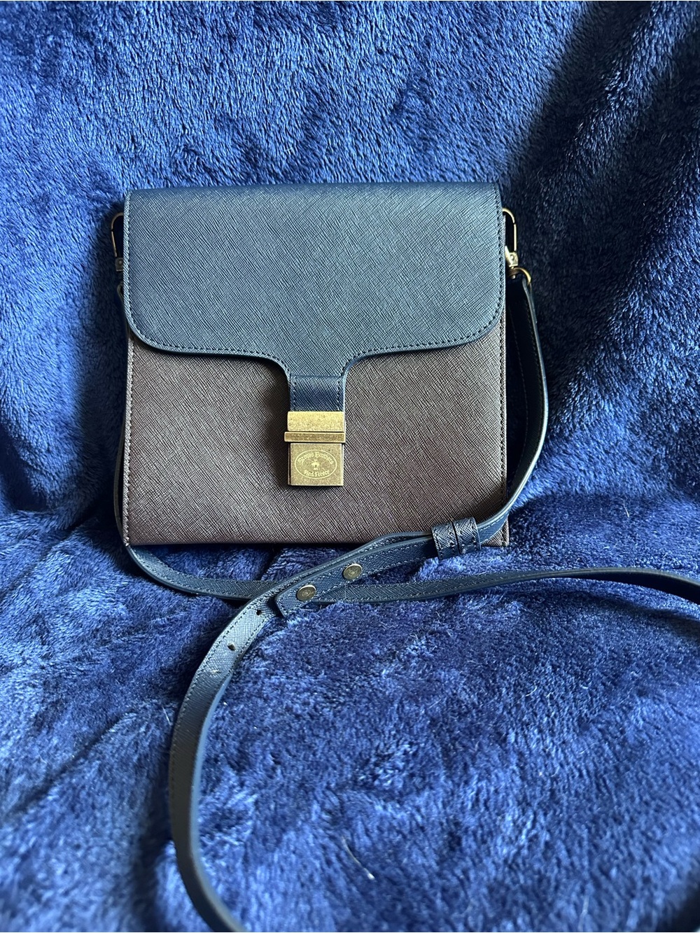 Brooks Brothers Red Fleece Colorblock Saffiano Leather Crossbody Bag - Cleaned!